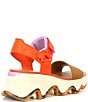 Color:Optimized Orange - Image 2 - Kinetic Impact Y-Strap Leather Tortoise Detail Platform Sandals