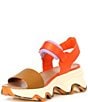 Color:Optimized Orange - Image 4 - Kinetic Impact Y-Strap Leather Tortoise Detail Platform Sandals