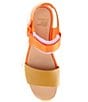 Color:Optimized Orange - Image 5 - Kinetic Impact Y-Strap Leather Tortoise Detail Platform Sandals