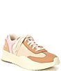 Color:Honest Beige/Whitened Pink - Image 1 - ONA Blvd Classic Waterproof Leather Retro Sneakers