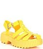 Color:Yellow Ray/Pilsner - Image 1 - ONA™ Streetworks Crocodile Embossed Fisherman Chunky Sandals