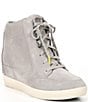Color:Dove/Quarry - Image 1 - Out N About Waterproof Leather Wedge Sneakers
