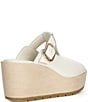 Sorel Sunpeak Leather Slide Raffia Wedge Platform Sandals - Image 2