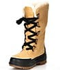 Color:Curry - Image 4 - Tivoli IV Mid Faux Fur Collar Lace-Up Cold Weather Platform Boots