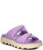 Color:Euphoric Lilac - Image 1 - Vibe Puff Twist Leather Platform Slide Sandals