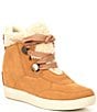 Color:Tawny Puff/Sea Salt - Image 1 - Out 'N About Cozy Faux Shearling Cold Weather Wedge Booties