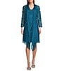 Color:Teal - Image 1 - Lace Short 2-Piece Duster Dress Set