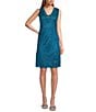 Color:Teal - Image 3 - Lace Short 2-Piece Duster Dress Set