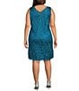 Color:Teal - Image 4 - Plus Size Lace V-Neck 2-Piece Duster & Dress Set