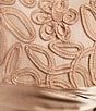 Color:Dusty Rose - Image 3 - Soutache Bodice Boat Neck Satin Bow Tie Waist Detail 3/4 Sleeve Gown