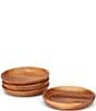 Southern Living Acacia Round Snack Plates, Set of 4, Color:Brown - Image 1
