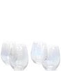 Color:Clear - Image 1 - Luster Stemless Wine Glasses, Set of 4