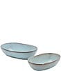 Color:Blue - Image 1 - Astra Collection Glazed Stoneware Oval Baker, Boxed