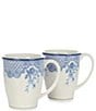Color:Blue - Image 1 - Caroline Collection Blue & White Chinoiserie Coffee Mugs, Set of 2