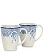 Southern Living Caroline Collection Blue & White Chinoiserie Coffee Mugs, Set of 2, Color:Blue - Image 1