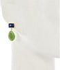 Southern Living Blue Cab Rectangular Stud Organic Green Bead Drop Earrings - Image 2