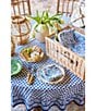 Color:Blue - Image 3 - Blue Floral Block Print Tablecloth