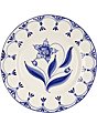 Color:Blue - Image 1 - Genevieve Collection Blue Hand Painted Dinner Plate