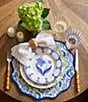 Color:Blue - Image 2 - Genevieve Collection Blue Hand Painted Salad Plate