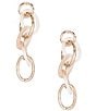Color:Blush/Gold - Image 1 - Blush and Metal Link Drop Earrings
