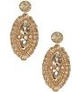 Color:Gold - Image 1 - Borrowed & Blue By Southern Living Beaded Oval Hoop Statement Earrings