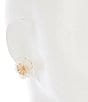 Southern Living x Borrowed & Blue Carved Pearl Flower Stud Earrings, Color:Gold/Pearl - Image 2