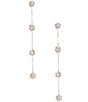 Color:Gold - Image 1 - Borrowed & Blue by Southern Living Chain with Stone Balls Linear Earrings