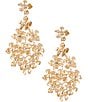 Color:Gold/Crystal - Image 1 - Borrowed & Blue by Southern Living Crystal Multi Flower Finding Chandelier Statement Earrings