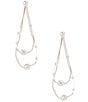 Southern Living x Borrowed & Blue Multi Pearl 3 Row Orbital Drop Earrings, Color:Gold/Pearl - Image 1