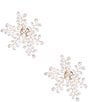 Color:Gold/Pearl - Image 1 - Borrowed & Blue by Southern Living Multi Pearl Wire Flower Stud Earrings