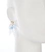 Southern Living x Borrowed & Blue Crystal Tulle Fabric Bow Novelty Drop Earrings, Color:Gold/Light Blue - Image 2