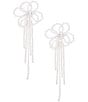 Color:Pearl - Image 1 - Borrowed & Blue by Southern Living Pearl Flower Statement Drop Earrings
