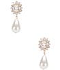 Color:Crystal/Pearl - Image 1 - Borrowed & Blue Collection Cubic Zirconia Stone with Pearl Drop Earrings