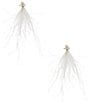 Color:Gold/White - Image 1 - Borrowed & Blue Freshwater Pearl Feather Drop Earrings