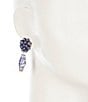 Color:Blue/White - Image 2 - Chinoiserie Beaded Flower Drop Earrings