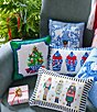 Southern Living Chinoiserie Christmas Tree Needlepoint Square Accent Pillow - Image 3