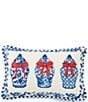 Southern Living Chinoiserie Ginger Jar Needlepoint Pillow - Image 1
