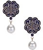 Color:Multi - Image 1 - Chinoiserie with Pearl Drop Earrings