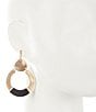 Color:Gold/Jet - Image 2 - Circle Wrap Drop Earrings