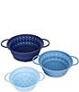 Color:Blue Multi - Image 2 - Collapsable Colanders, Set of 3