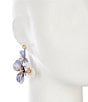 Southern Living Crystal Stone Floral Statement Drop Earrings, Color:Gold/Blue - Image 2