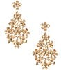 Southern Living x Borrowed & Blue Crystal Stone Multi Flower Statement Drop Earrings, Color:Gold/Crystal - Image 1