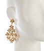 Southern Living x Borrowed & Blue Crystal Stone Multi Flower Statement Drop Earrings, Color:Gold/Crystal - Image 2