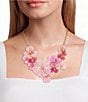 Southern Living Crystal Stone Multi Floral Resort Frontal Statement Necklace - Image 2