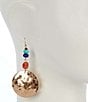 Southern Living Disc Drop Earrings with Semi Precious Stones, Color:Multi/Gold - Image 2