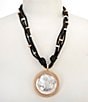 Southern Living Disc Pendant Rope Cord Pendant Statement Necklace - Image 1