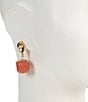 Southern Living Double Drop Earrings with Semi Precious Stone, Color:Pink/Gold - Image 2