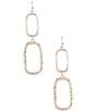 Color:Gold - Image 1 - Double Oval Drop Earrings