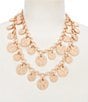 Southern Living Double Strand Disc Charm Statement Necklace - Image 1