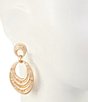 Southern Living Double Textured Disc Orbital Drop Earrings, Color:Gold - Image 2